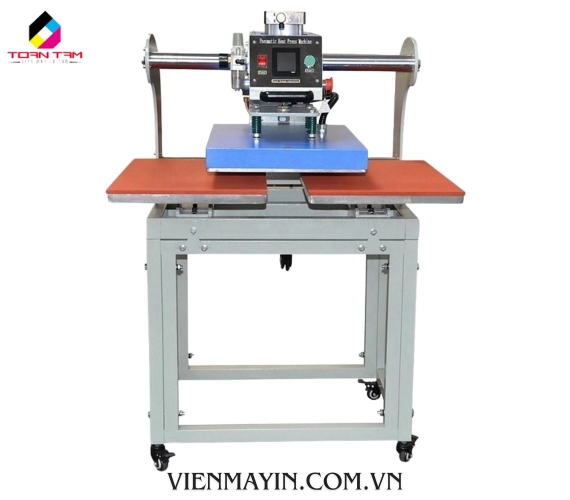 MÁY ÉP NHIỆT KHÍ NÉN 2 MÂM KÉO ĐẦU 33X45 LỒNG ÁO